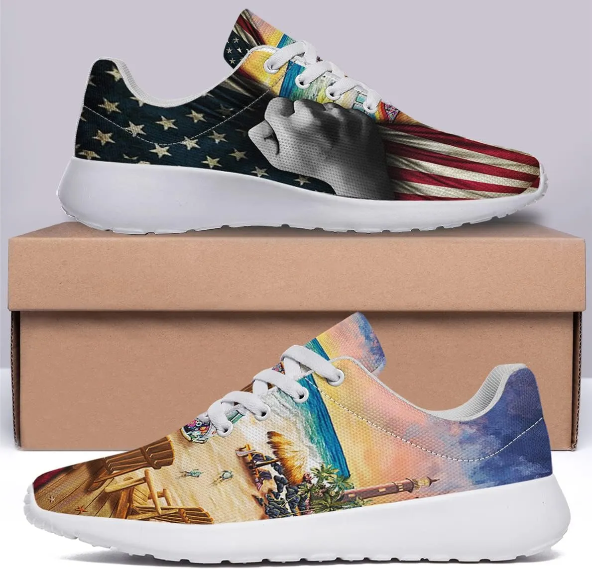Men Women Fashion Running Sneakers Breathable Casual Sport Tennis Shoes Gift for Him Her