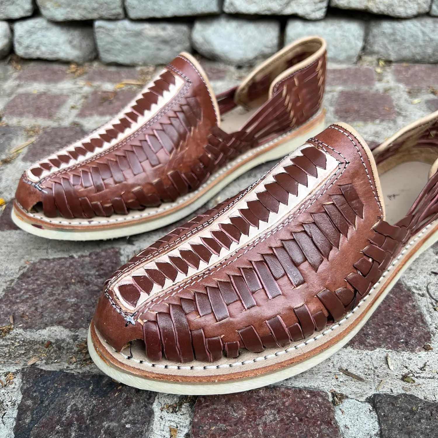 Mexico en la Piel Handmade Leather Huaraches Loafer Shoes for Mens