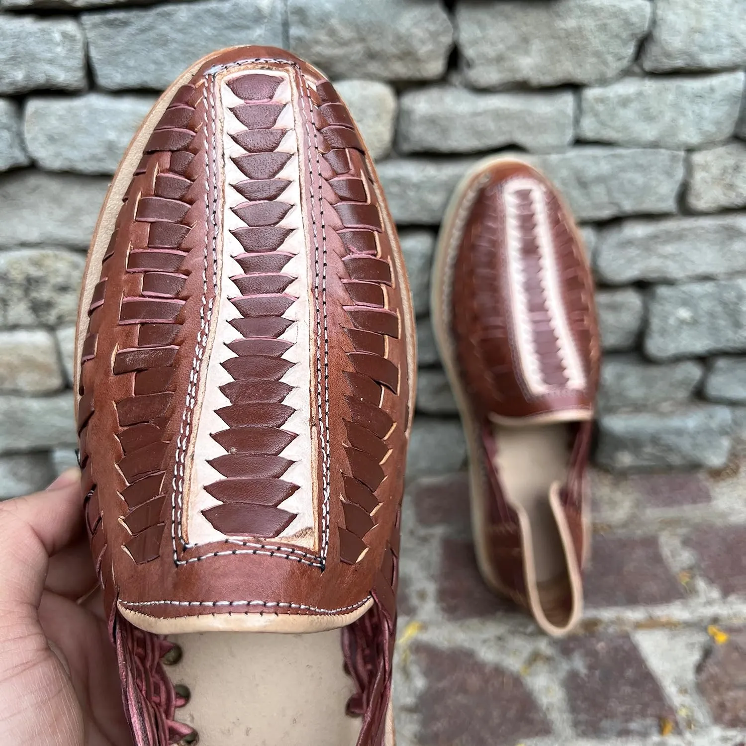Mexico en la Piel Handmade Leather Huaraches Loafer Shoes for Mens