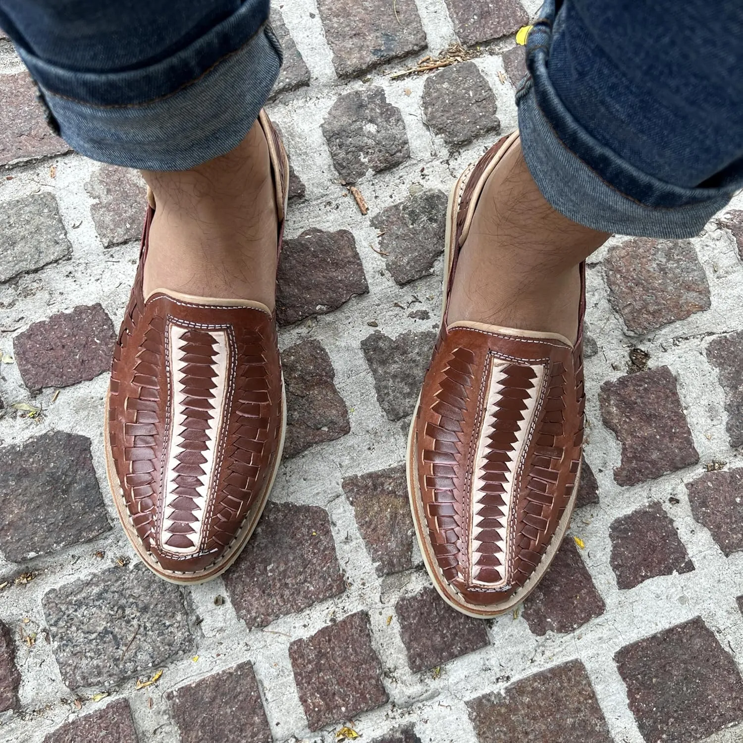 Mexico en la Piel Handmade Leather Huaraches Loafer Shoes for Mens