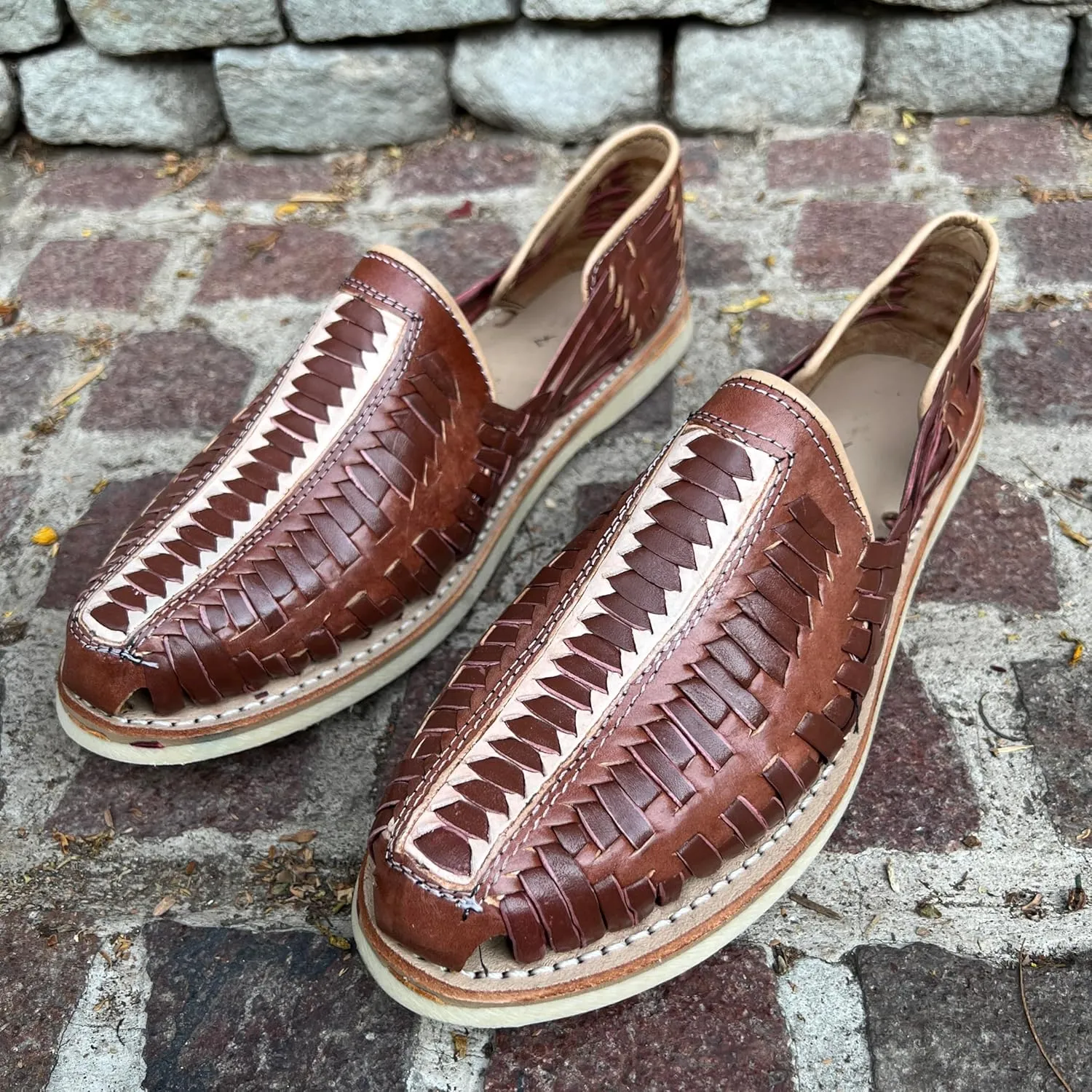 Mexico en la Piel Handmade Leather Huaraches Loafer Shoes for Mens
