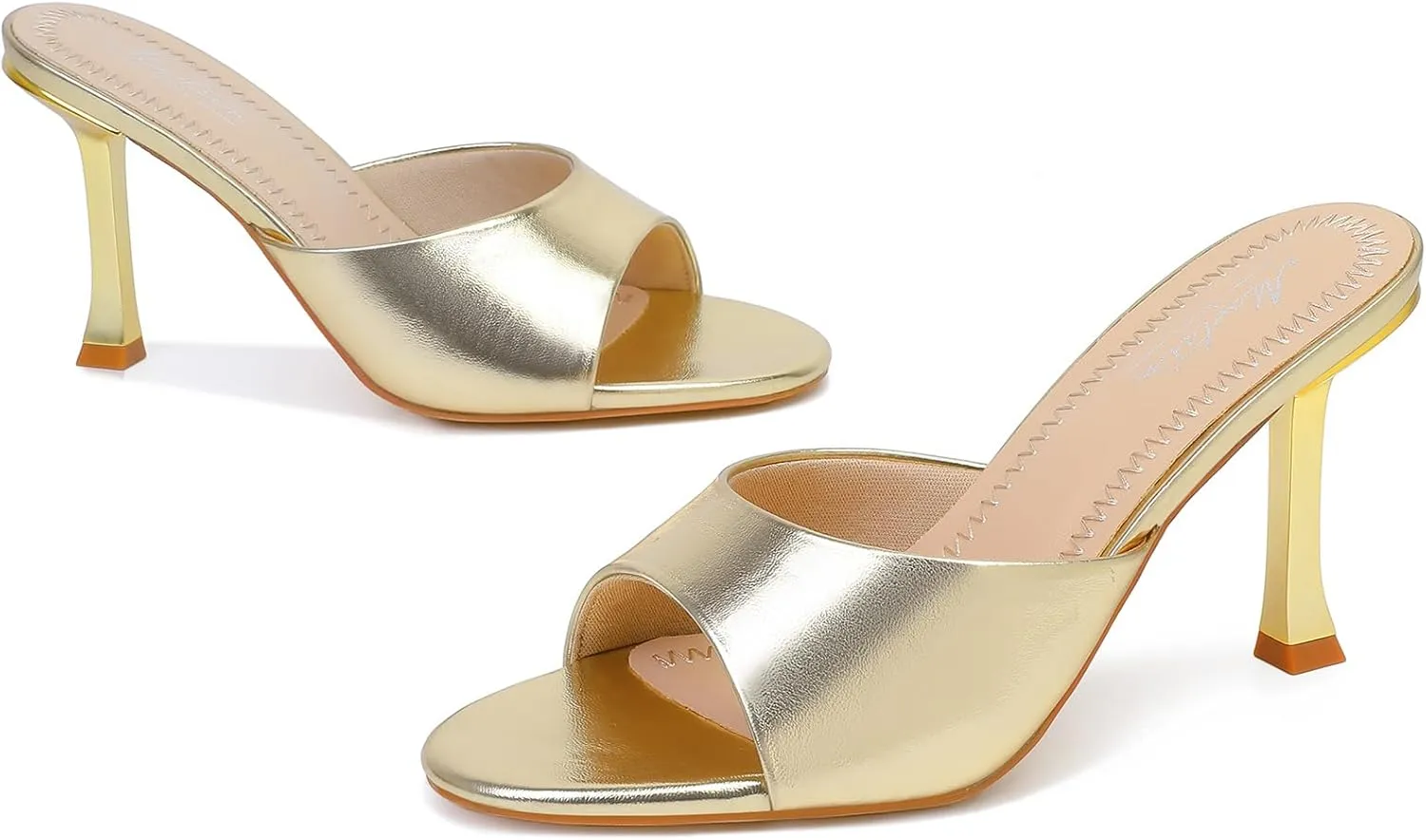 Mostrin Kitten Heels for Women Round Toe Heels With Bow Vintage Mules Sexy Slip on Stiletto Backless Sandals for Party Daily