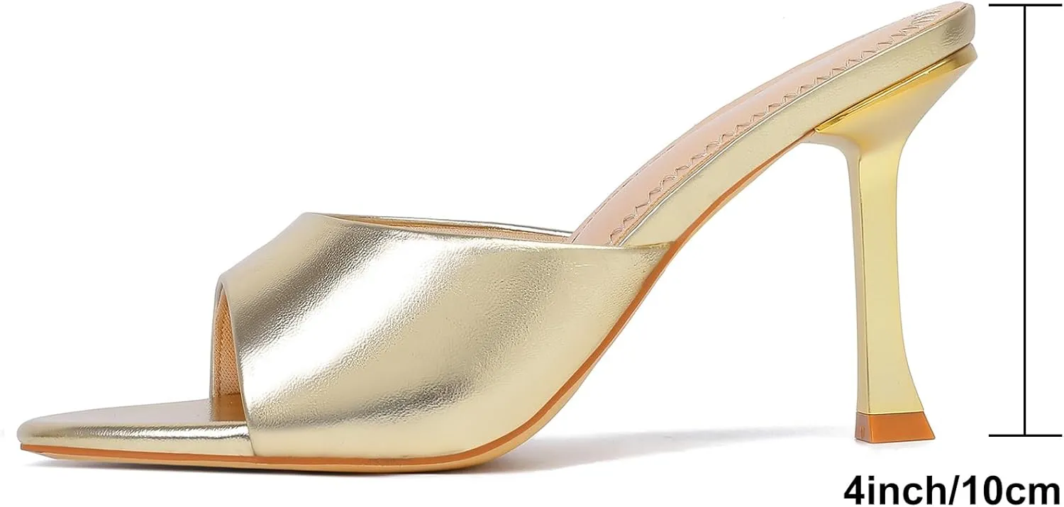 Mostrin Kitten Heels for Women Round Toe Heels With Bow Vintage Mules Sexy Slip on Stiletto Backless Sandals for Party Daily