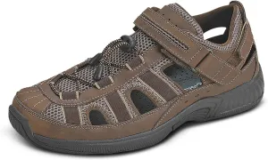 Orthofeet Men's Orthopedic Brown Leather Clearwater Sandals, Size 9.5