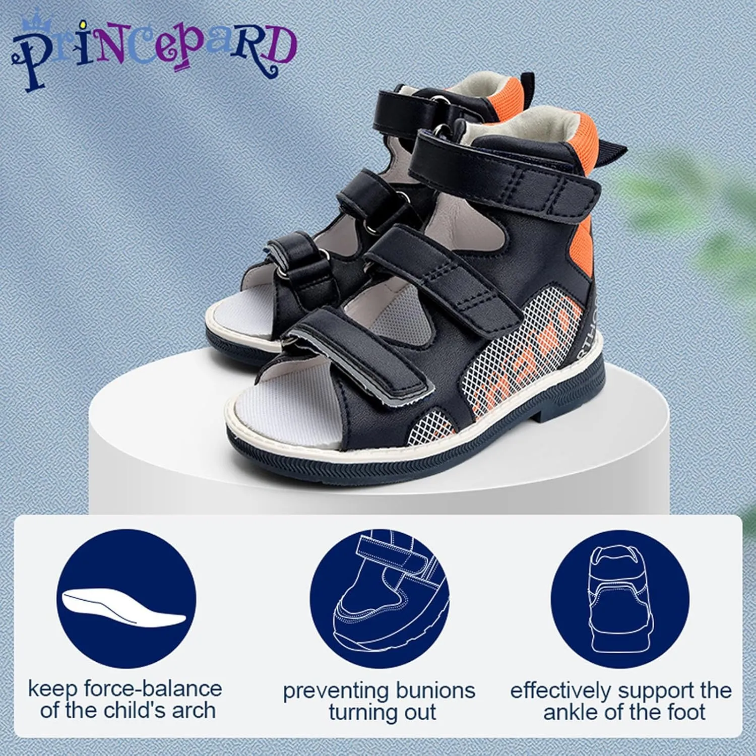 Orthopedic Corrective Sandals for Kids and Toddlers,High-top AFO Shoes with Arch and Ankle Support,Non-slip Soles