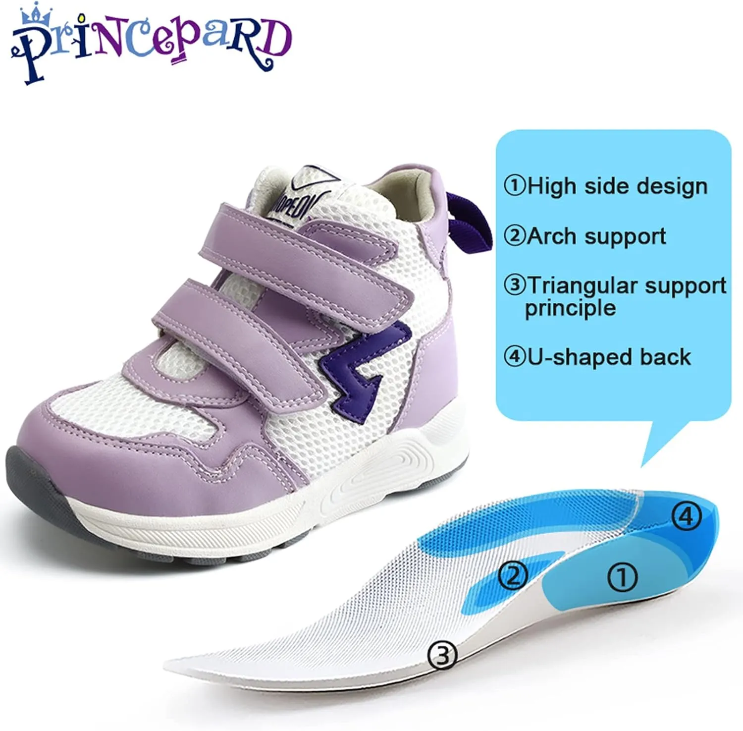 Orthopedic Shoes for Kids with Arch & Ankle Support for Girls and Boys' Flat Foot,High Top Corrective Sneakers,Anti-Slip Soles