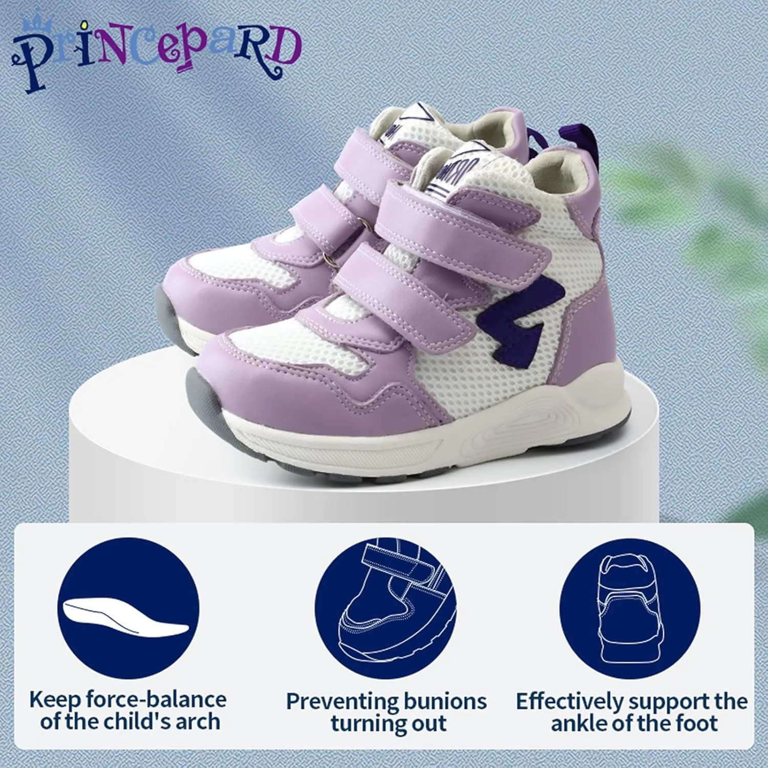 Orthopedic Shoes for Kids with Arch & Ankle Support for Girls and Boys' Flat Foot,High Top Corrective Sneakers,Anti-Slip Soles