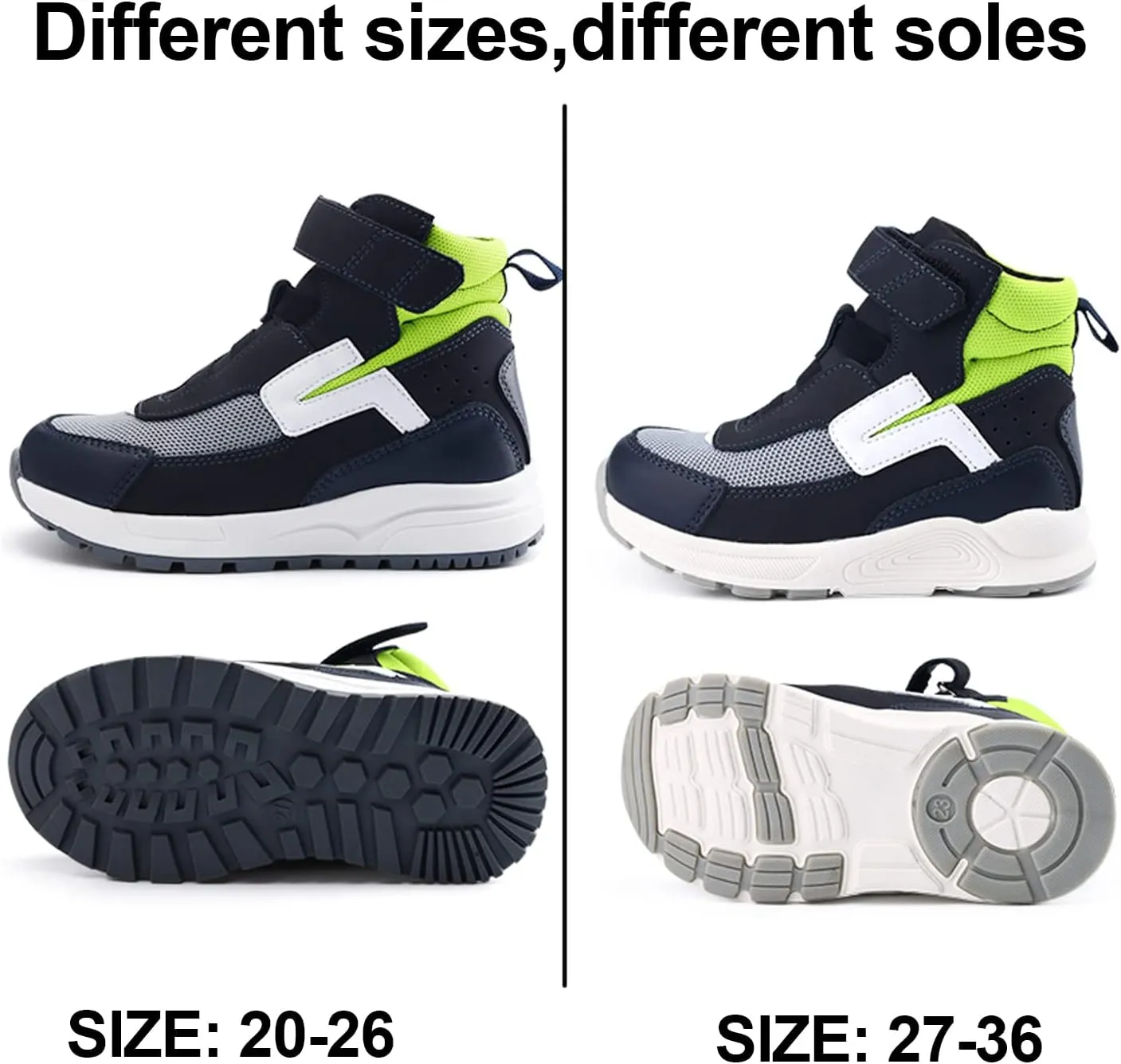 Orthopedic Shoes for Kids,High Top Corrective Sneakers with Arch & Ankle Support for Girls and Boys' Flat Foot,Anti-Slip Soles