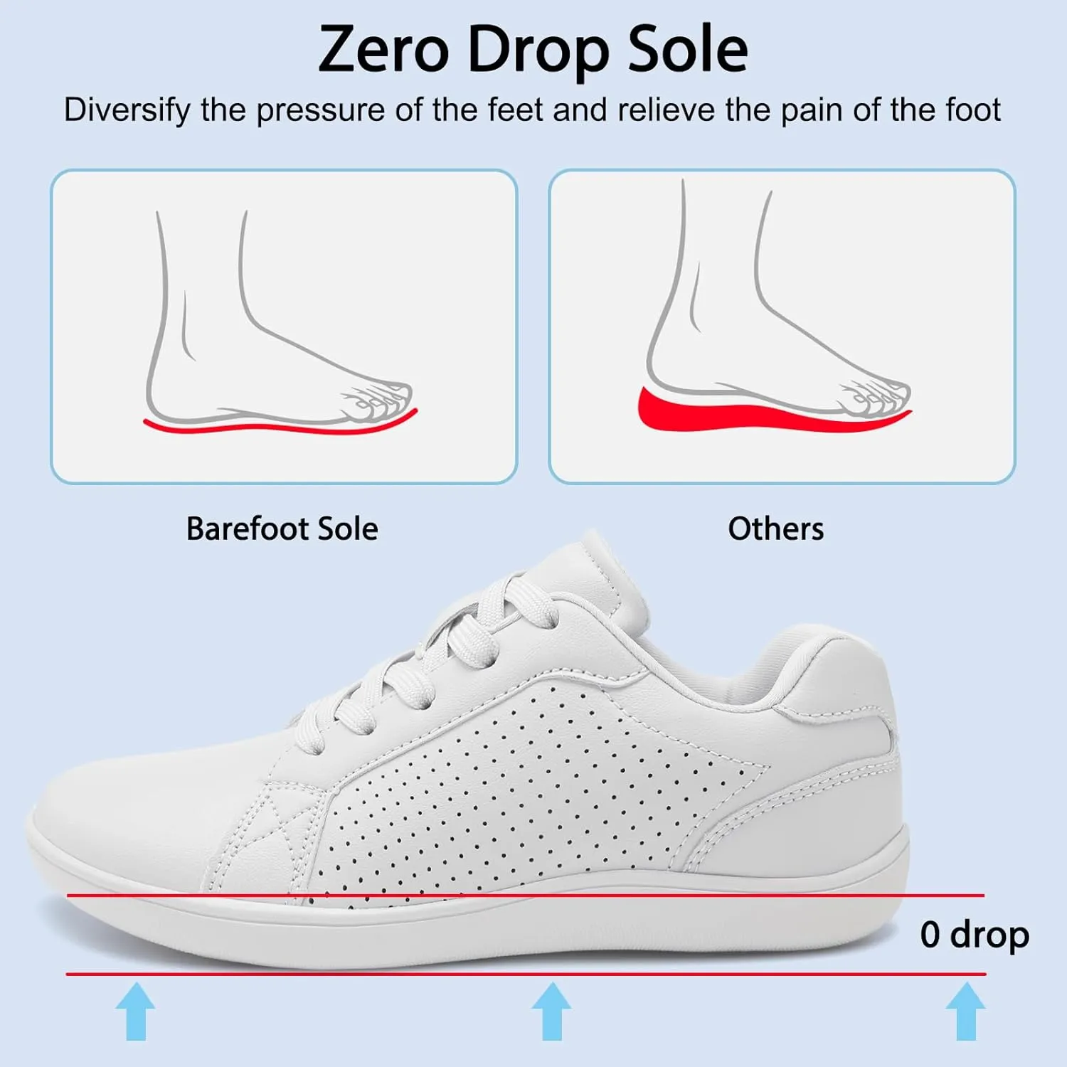 relxfeet Women's Minimalist Barefoot Shoes Zero Drop Walking Shoes Lightweight Fashion Sneakers Wide Toe Box