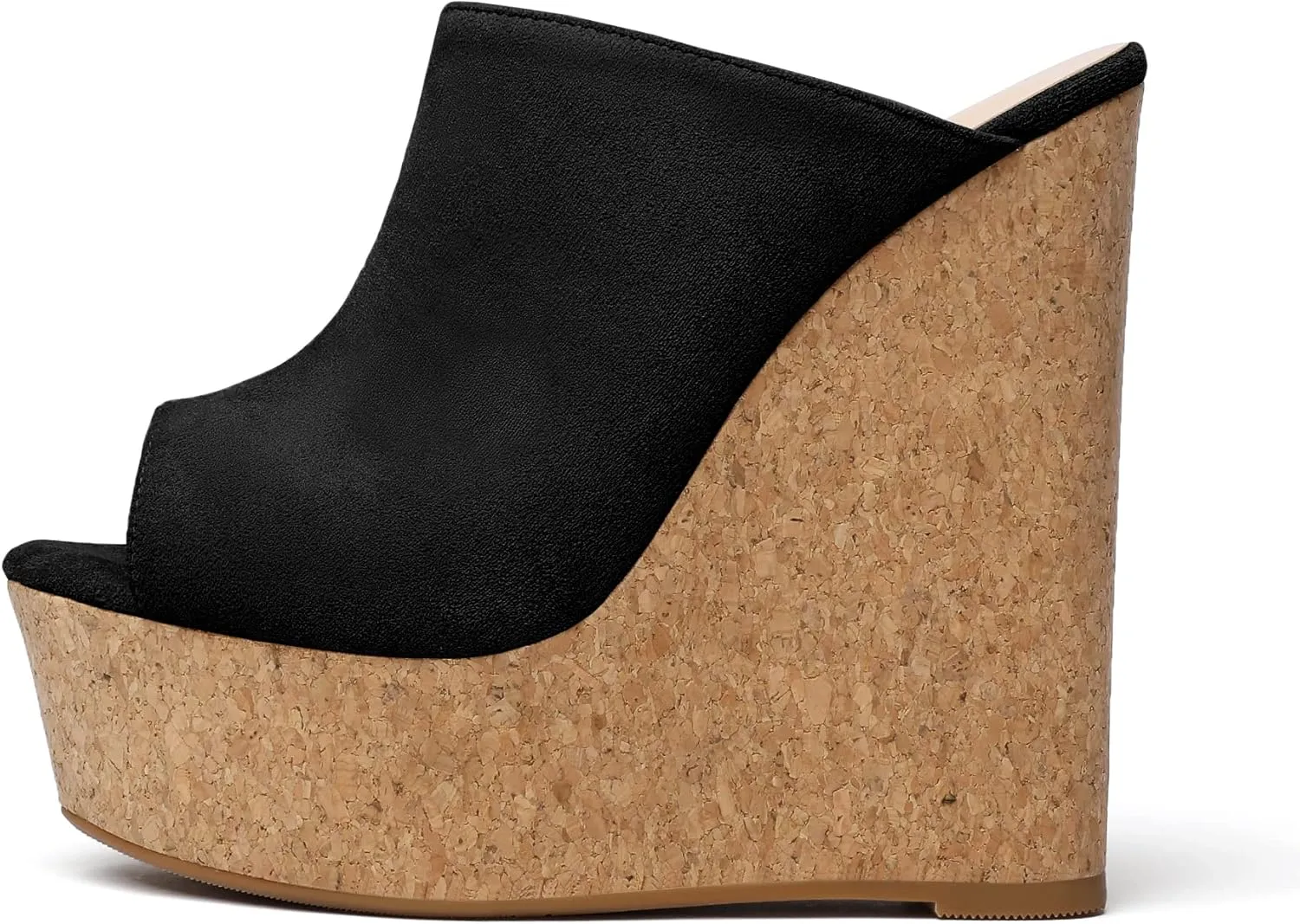 SAMMITOP Women's Platform Wedge Open Toe Sandals,Ladies Slip On Wedge Mule Shoes