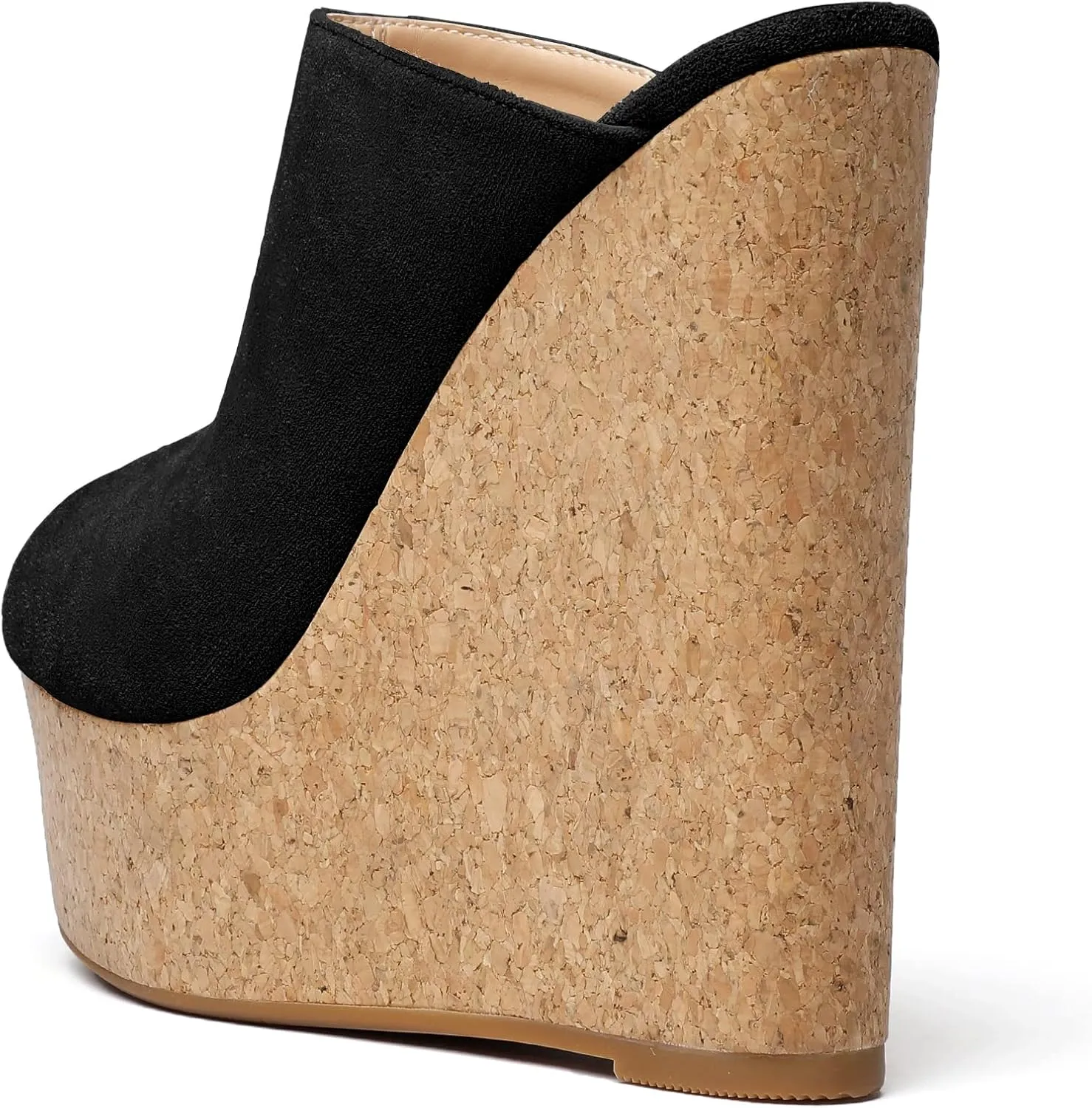 SAMMITOP Women's Platform Wedge Open Toe Sandals,Ladies Slip On Wedge Mule Shoes