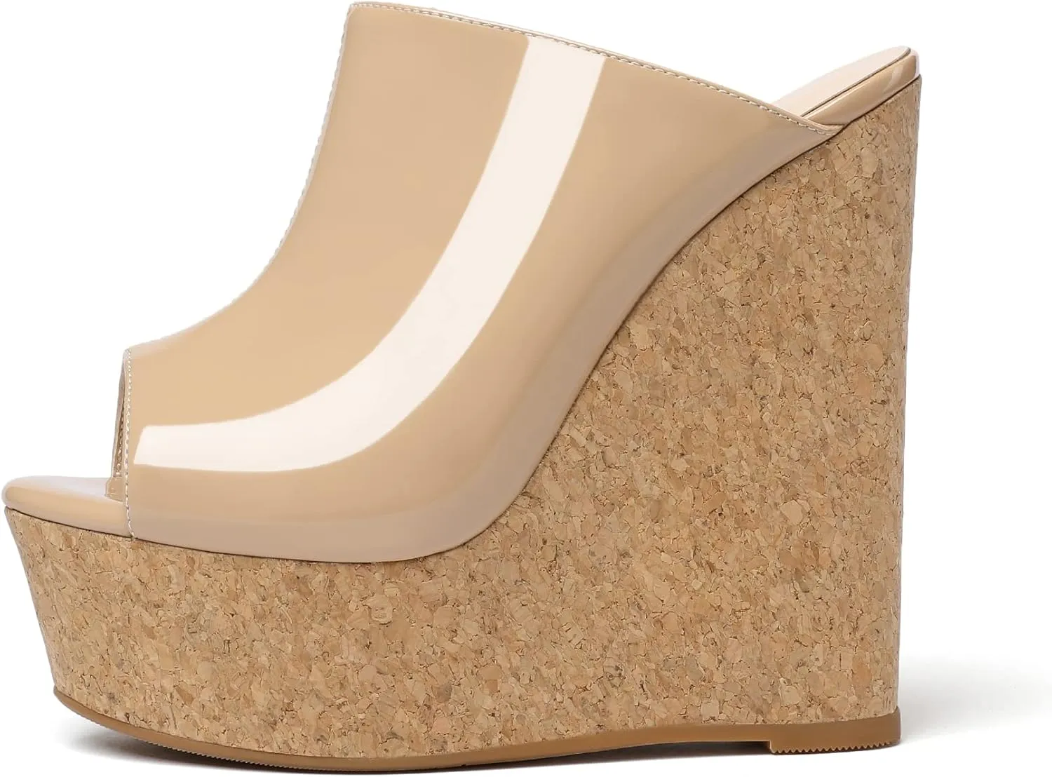 SAMMITOP Women's Platform Wedge Open Toe Sandals,Ladies Slip On Wedge Mule Shoes
