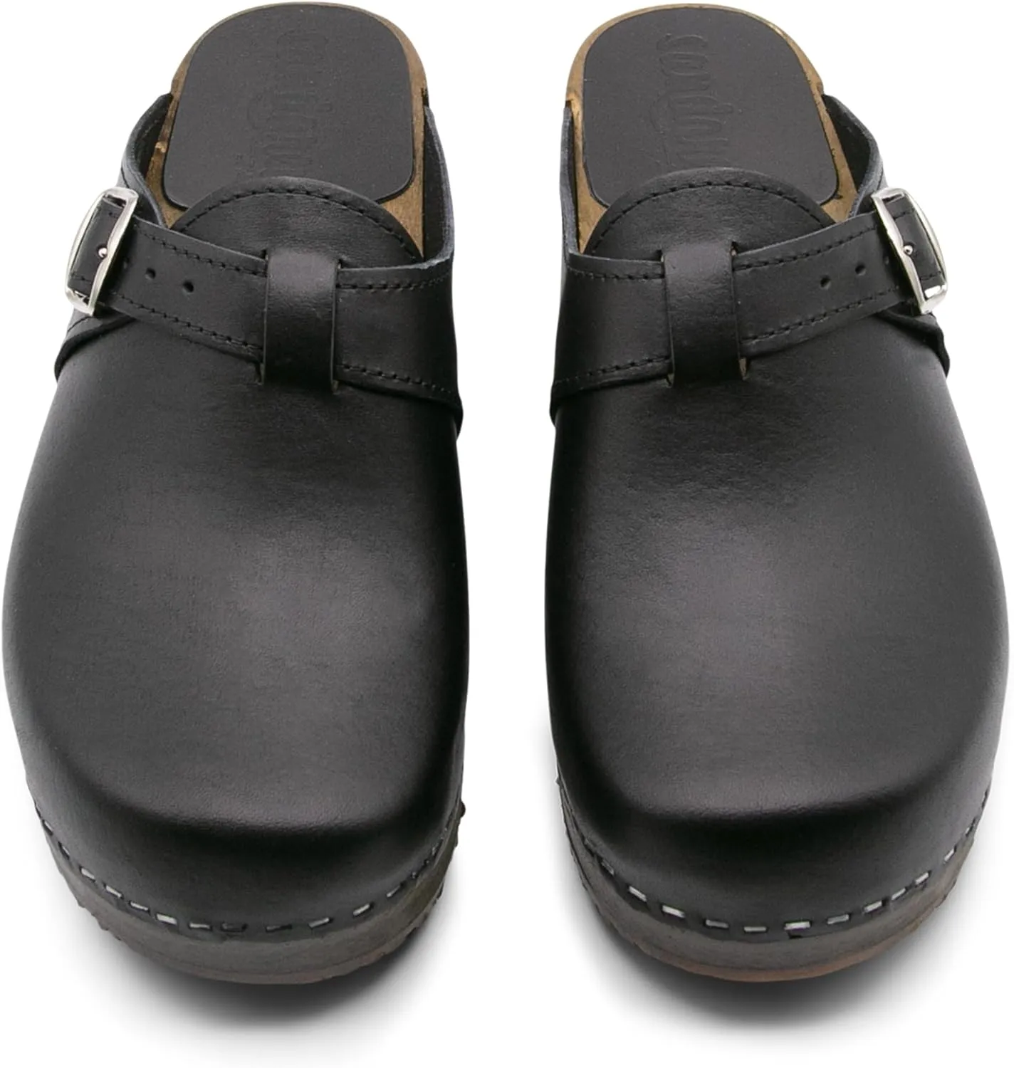 Sandgrens Handmade Swedish Wood Clogs for Men, Low Heel Mule | Halmstad