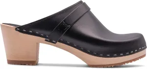 Sandgrens Handmade Swedish Wood Clogs for Women, High Heel Mule | Dublin