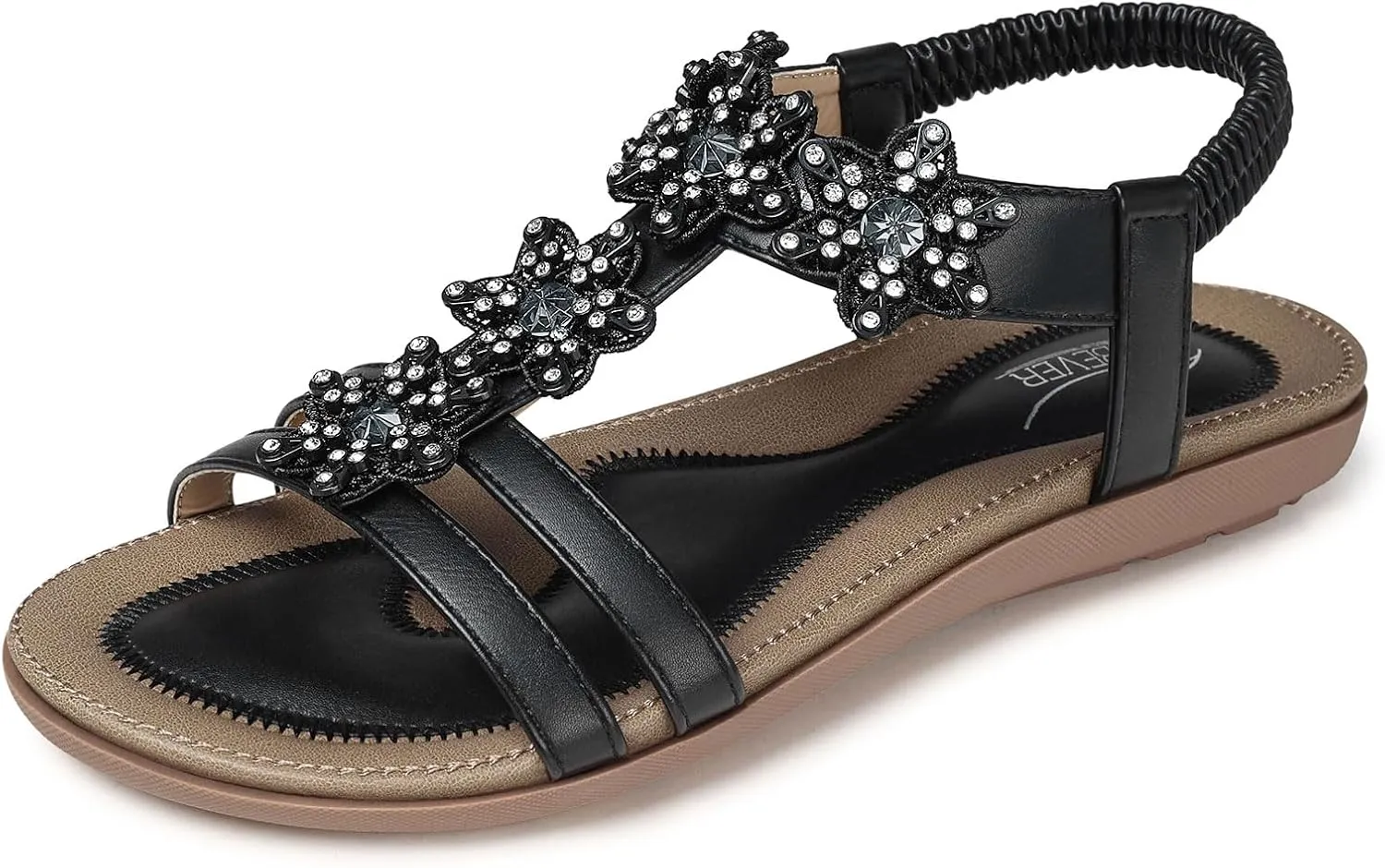 SHIBEVER Flat Sandals for Women Dressy: Summer Comfortable Ankle Strap Womens Sandal