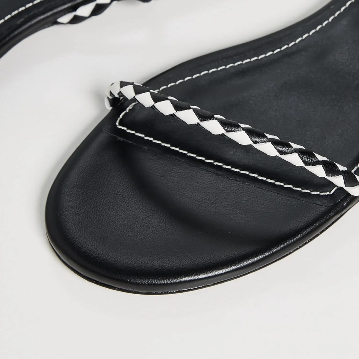 Strappy Flat Sandals for Women Round Open Toe Slip on Ankle Strap Backless Sandals Slingback Casual Vacation Dressy Shoes