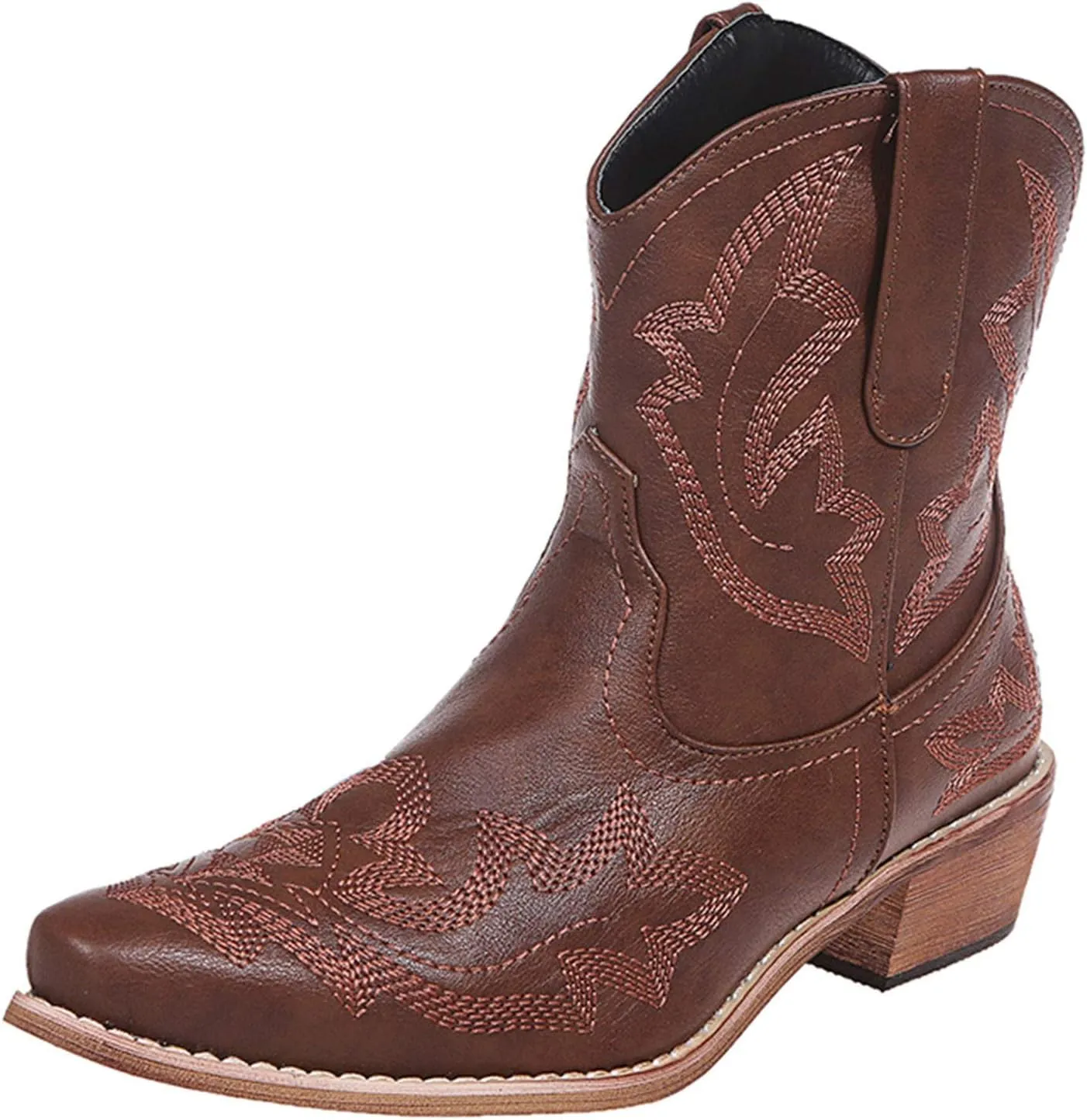 Tall Ankle Boots Womens Winter Ankle Boots 2024 Ankle Booties Heels Womens Low Cut Boots Water Proof Duck Comfort Ankle Boots for Women Low Heel Wide Ankle Cowboy Boots for Women