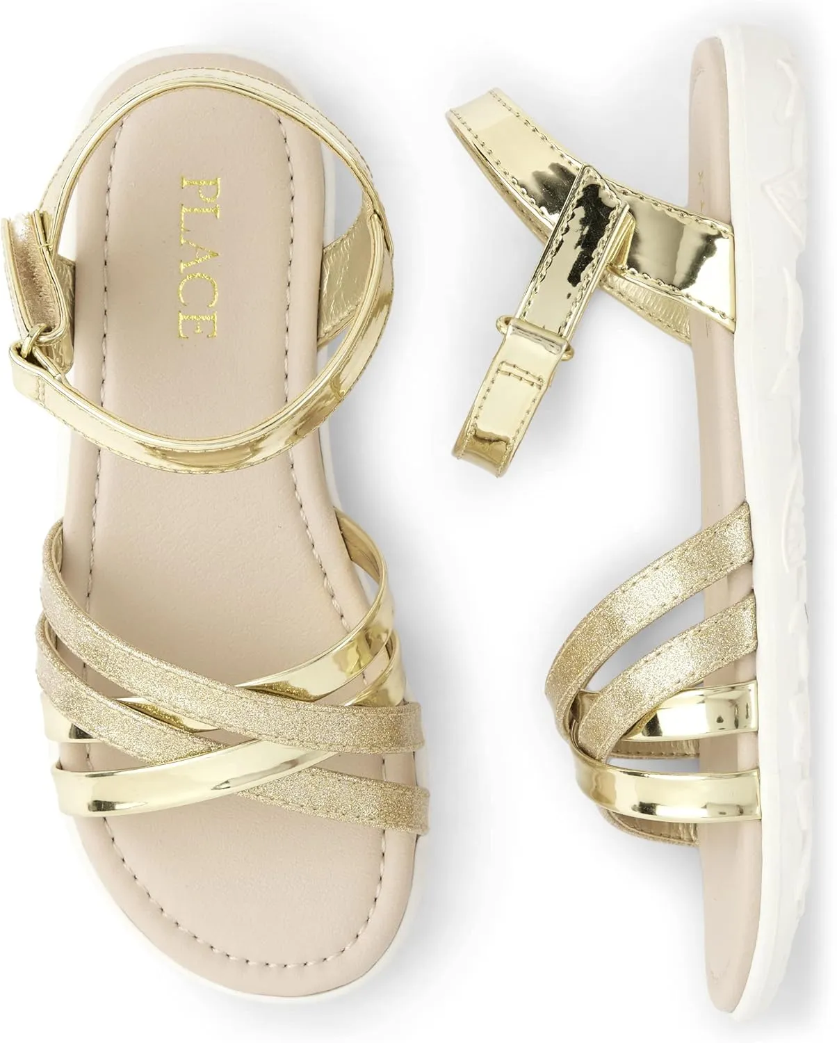 The Children's Place Girls Flat Sandals with Adjustable Ankle Strap