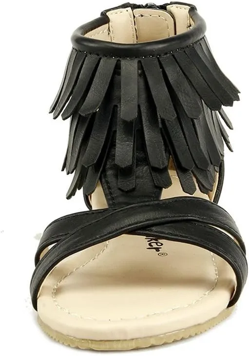 The Doll Maker Girl’s Open Toe Fringe Sandal