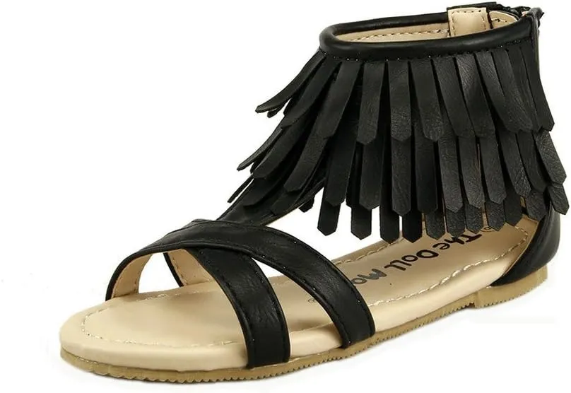 The Doll Maker Girl’s Open Toe Fringe Sandal