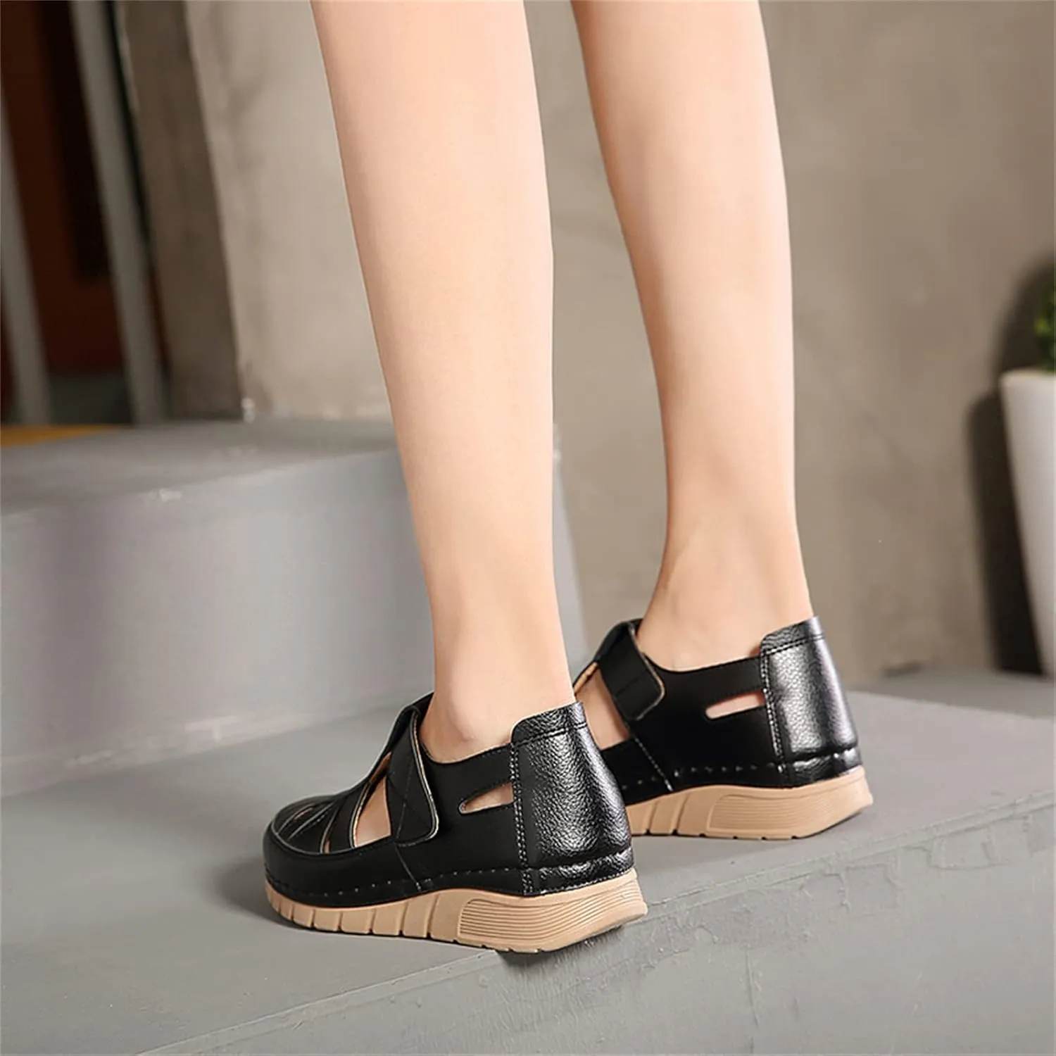 Touchmosees Bohemia Wedge Sandals - Women's Ankle Strap Causal Gladiator Shoes Summer Outdoor Beach Athletic Sandals