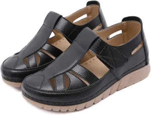 Touchmosees Bohemia Wedge Sandals - Women's Ankle Strap Causal Gladiator Shoes Summer Outdoor Beach Athletic Sandals