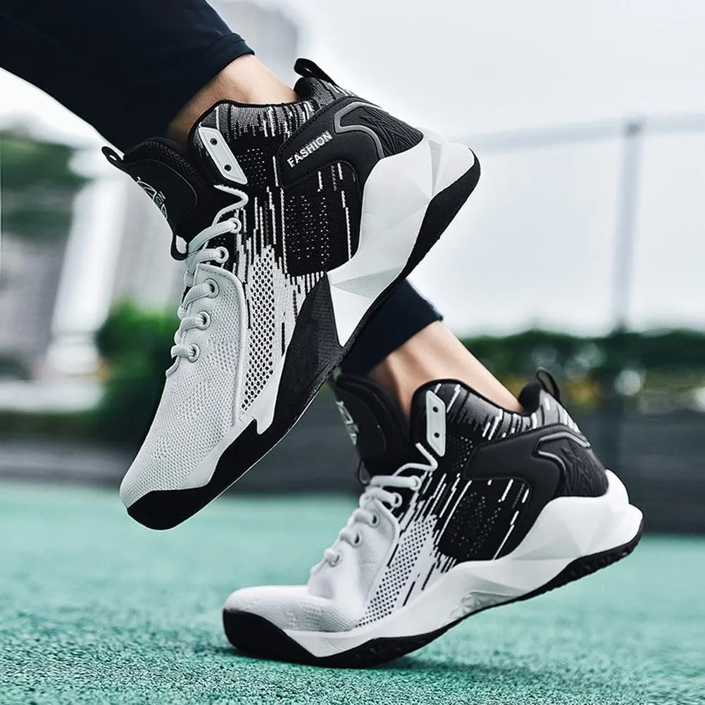 VAXAV Unisex High Top Lightweight Fly-Weaving Running Jogging Sneakers Basketball Shoes for Youth
