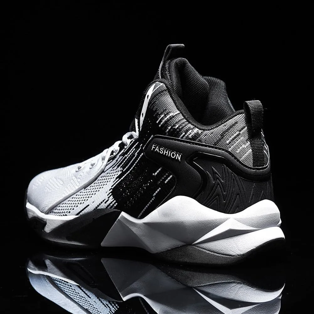 VAXAV Unisex High Top Lightweight Fly-Weaving Running Jogging Sneakers Basketball Shoes for Youth