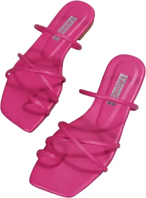 Verdusa Women's Criss Cross Strappy Flat Sandals Open Toe Leather Slippers Beach Sandals