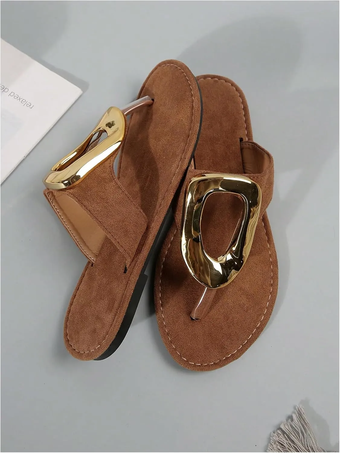 Verdusa Women's Leopard Print Flip Flops Flat Sandals Casual Summer Thong Sandals