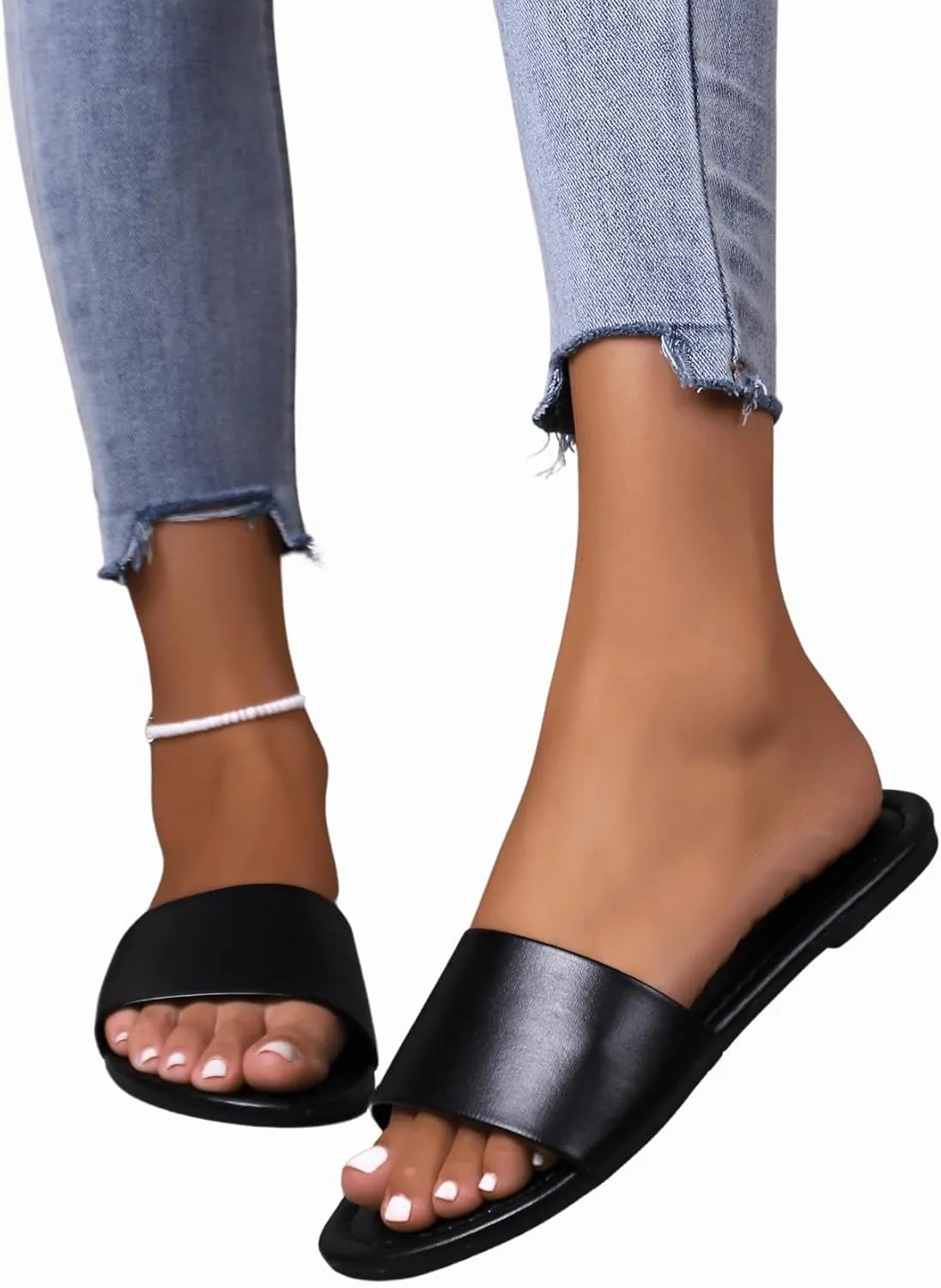 Verdusa Women's Open Toe Flat Sandals Beach Slides Outdoor Shoes