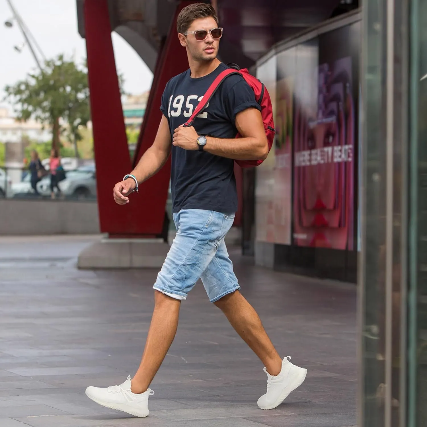 Walking Shoes for Men Sneakers - Slip on Tennis Running Memory Foam Shoes for Athletic Workout Gym Indoor Outdoor Lightweight Breathable Casual Sneakers