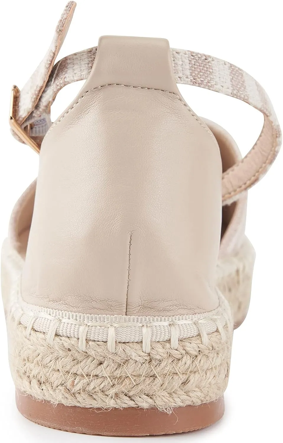 Women's Comfortable Closed Toe Ankle Strap Flat Espadrille Sandals