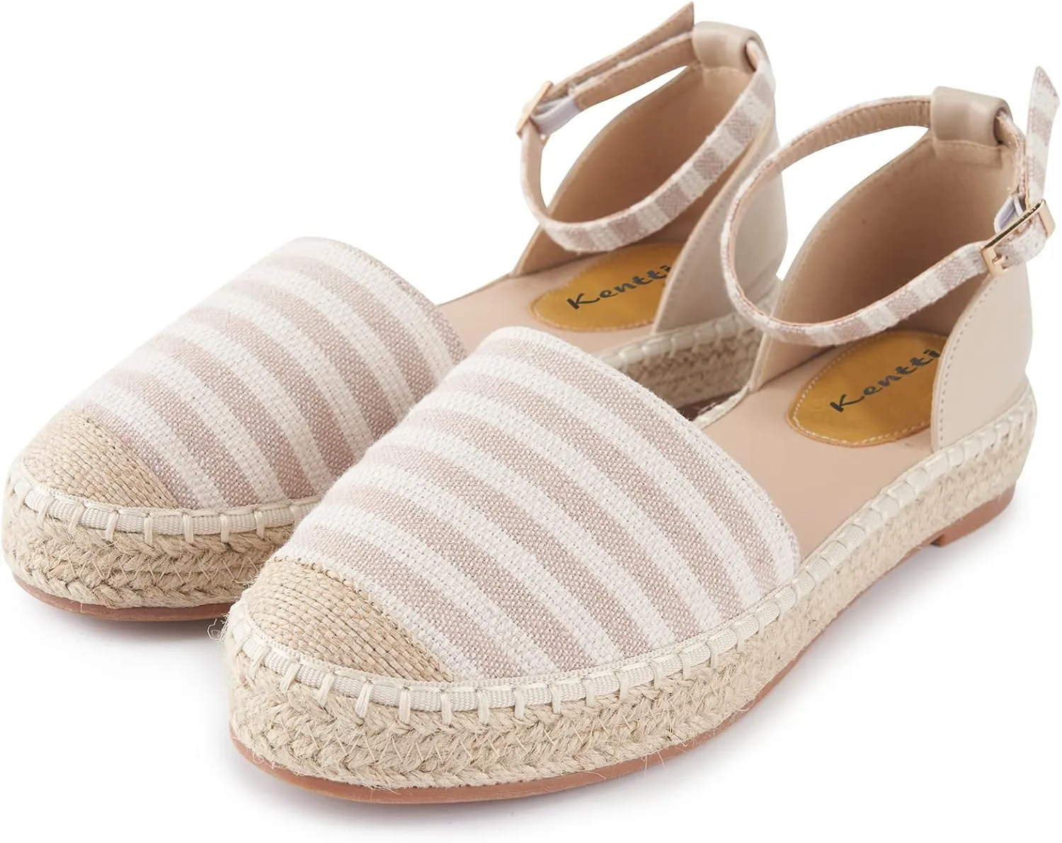 Women's Comfortable Closed Toe Ankle Strap Flat Espadrille Sandals