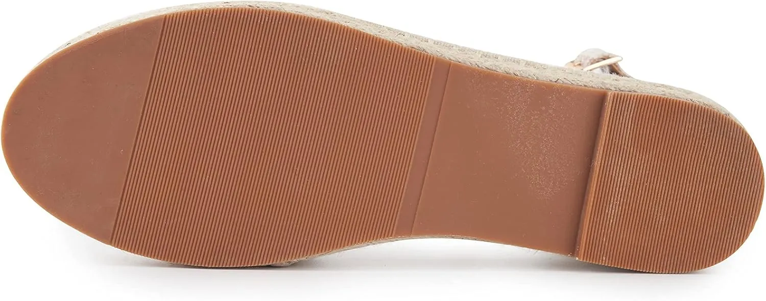 Women's Comfortable Closed Toe Ankle Strap Flat Espadrille Sandals