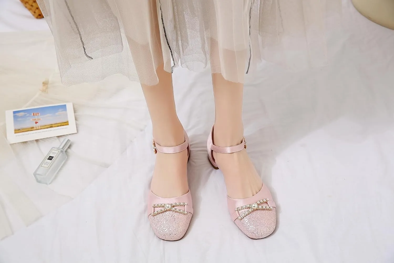 Women's JS63 Rhinestone Light Weight Studded Microfiber D-Orsay Pumps