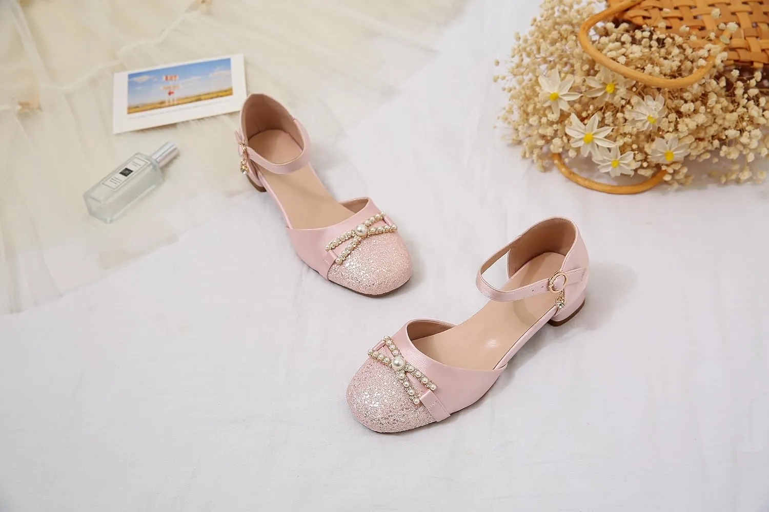 Women's JS63 Rhinestone Light Weight Studded Microfiber D-Orsay Pumps