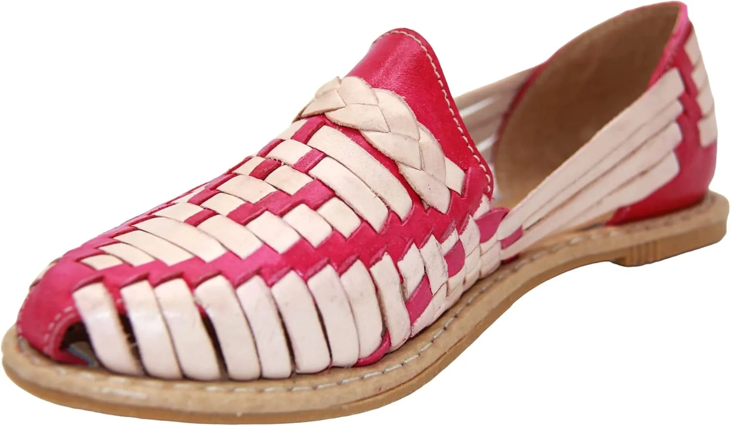 Womens Leather Traditional Huarache Sandal, Hand Woven Authentic Mexican Leather Huarache Sandal
