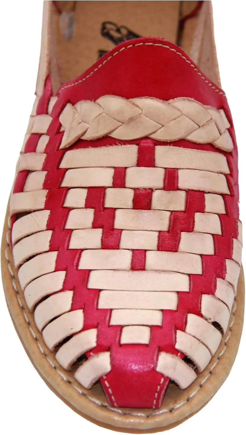 Womens Leather Traditional Huarache Sandal, Hand Woven Authentic Mexican Leather Huarache Sandal