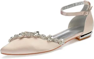 Women's Low Heels for Women Braided Closed Toe Ankle Strap Flat Heel Sandals Holiday Party Wedding Dress Pumps Shoes