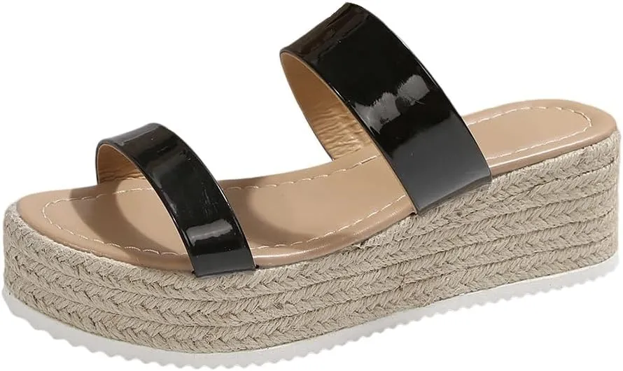 Womens Platform Sandals Wedges Slides Slip on Bohemia Sandals Flatform Open Toe Beach Sandals Dressy Outdoor Summer Shoes