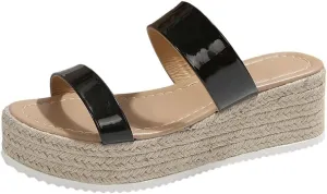 Womens Platform Sandals Wedges Slides Slip on Bohemia Sandals Flatform Open Toe Beach Sandals Dressy Outdoor Summer Shoes