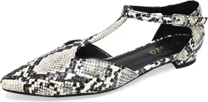 Women's Pointed Toe Flats Wide T-Strap Adjustable Flat Shoes Slip on Comfortable Dressy Shoes for Date Home Office