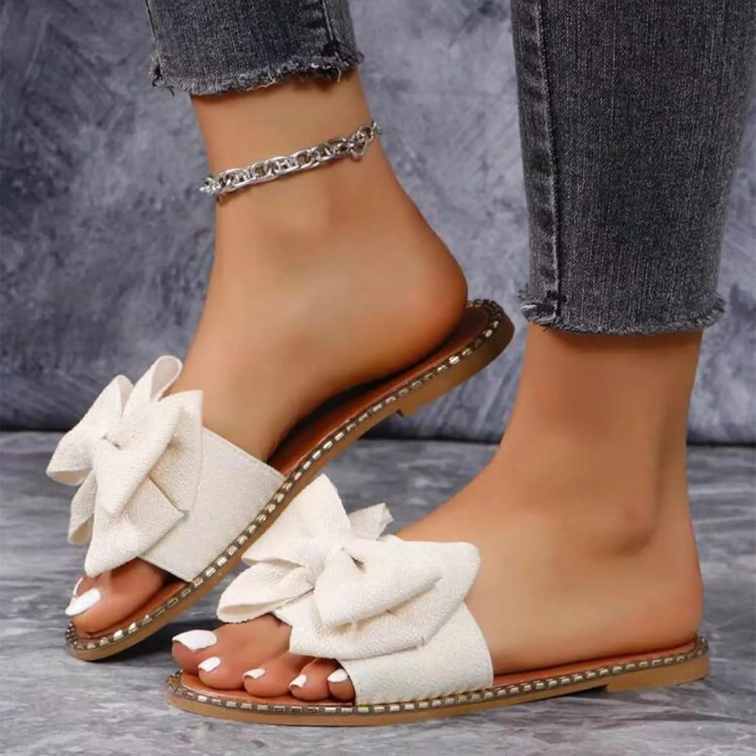 Women's Shoes Fashion Butterfly Festival Comfortable Flat Flip Flops Women's Outdoor Wear Light Womens Fit Flops Sandals