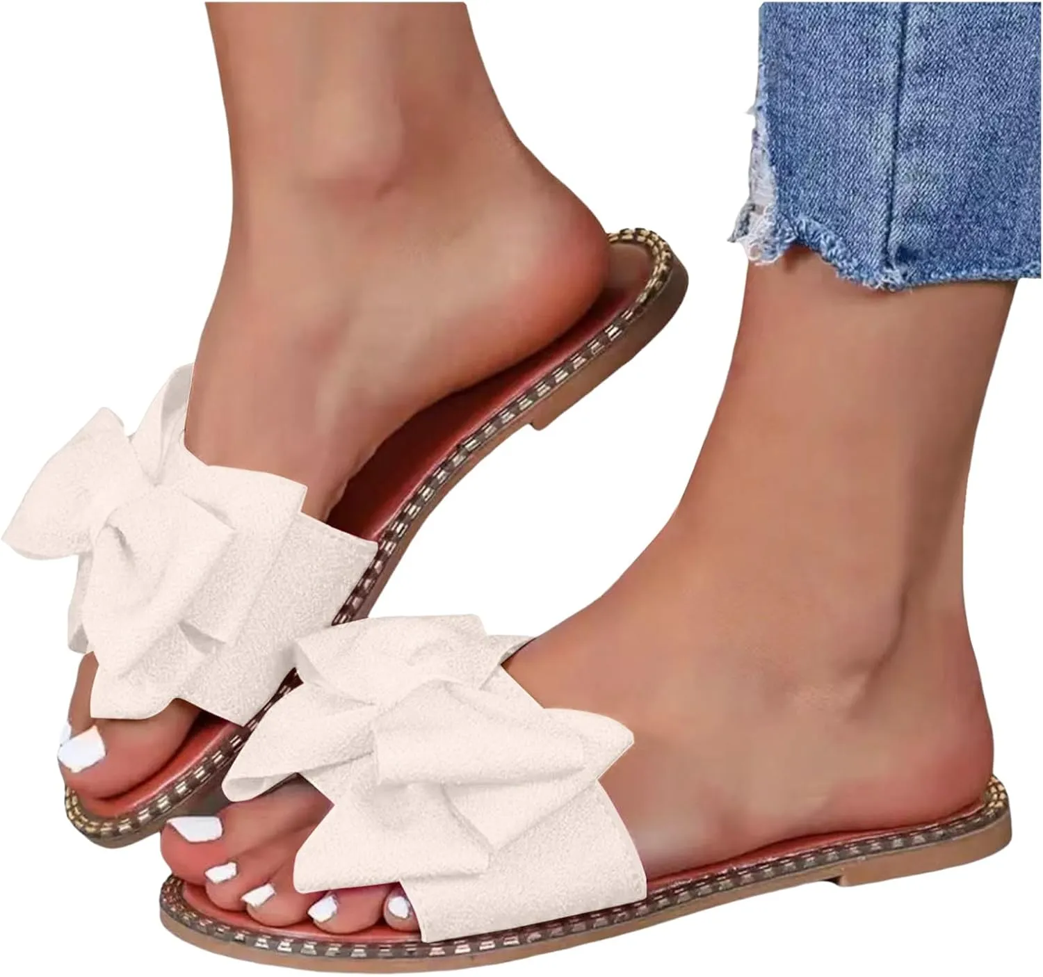 Women's Shoes Fashion Butterfly Festival Comfortable Flat Flip Flops Women's Outdoor Wear Light Womens Fit Flops Sandals
